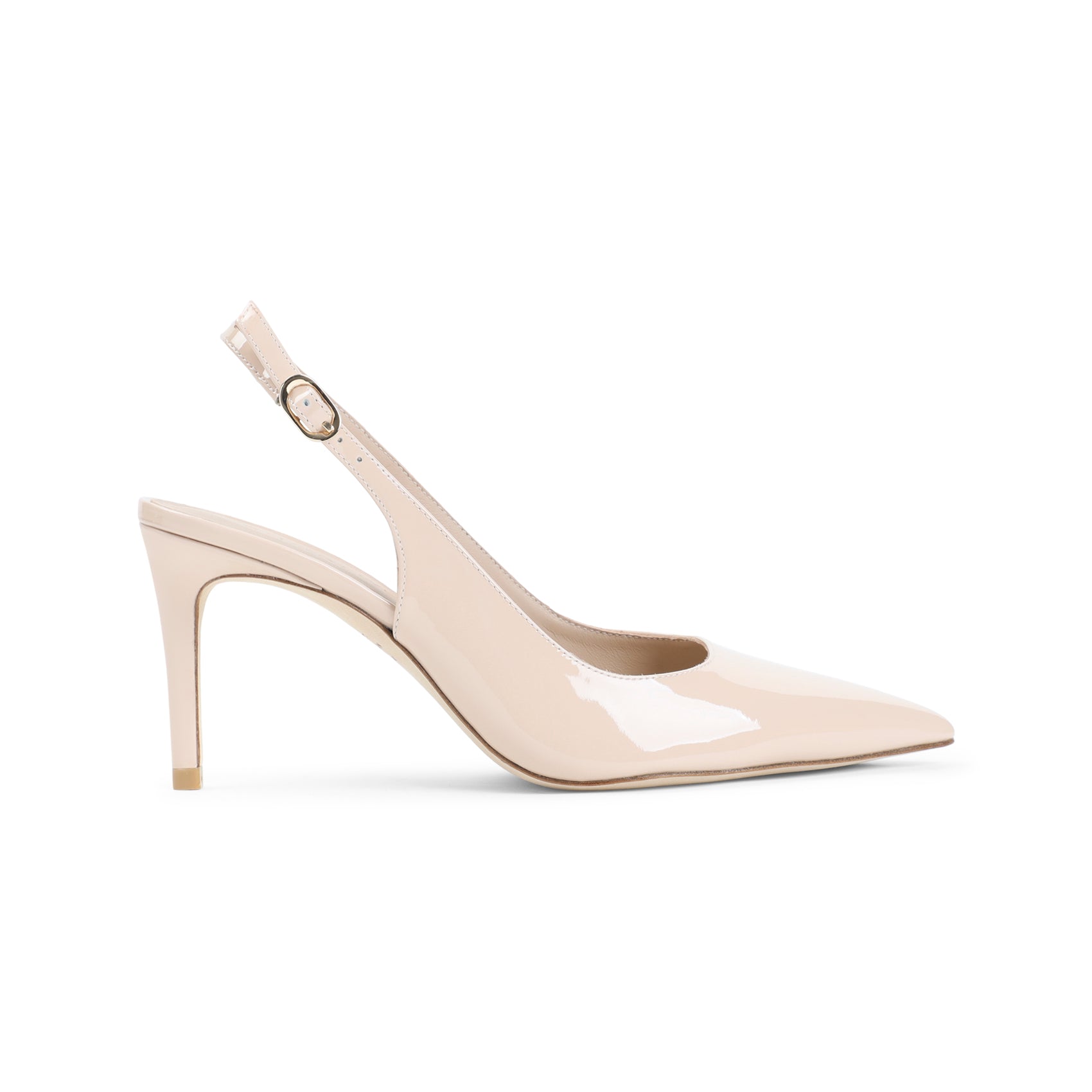 Glossy Leather Slingback Pumps