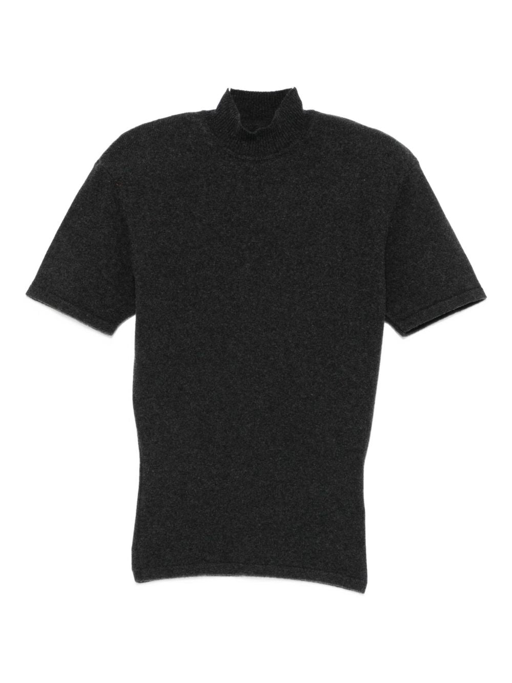 High Neck Dark Grey Cashmere Blend Top