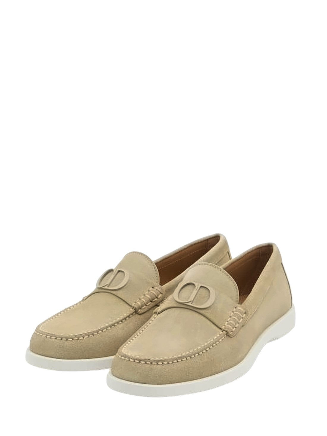 Soft Suede Loafers With Calf Leather Accents And Rubber Sole