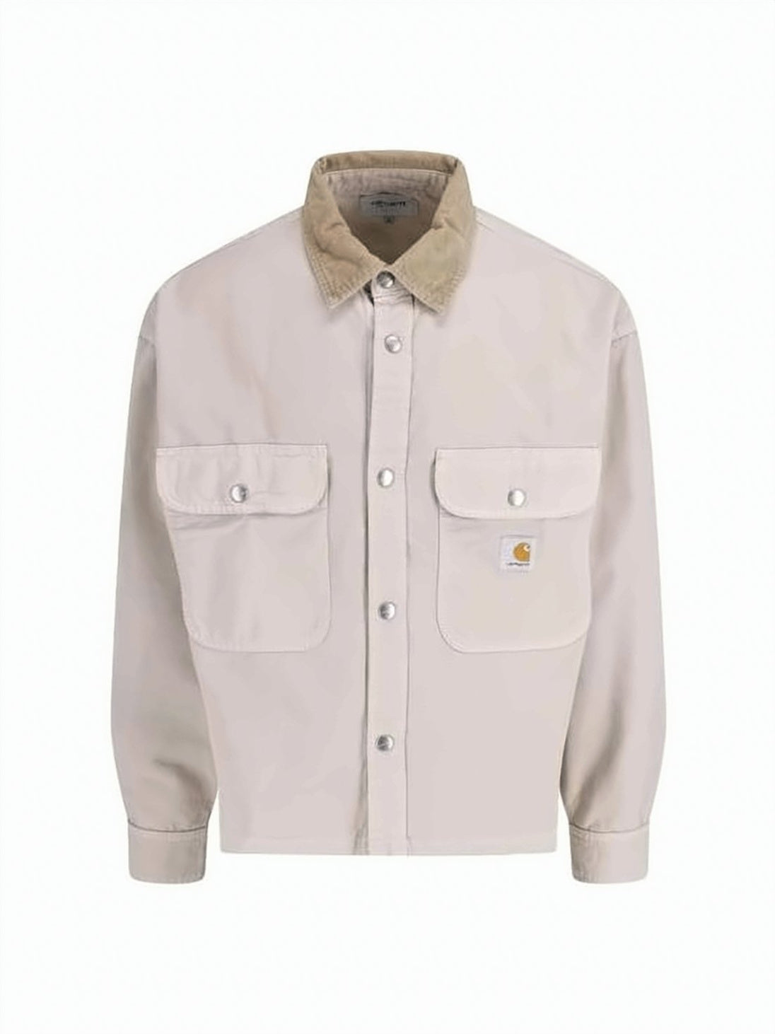 Neutrals Boxy Fit Corduroy Collar Shirt