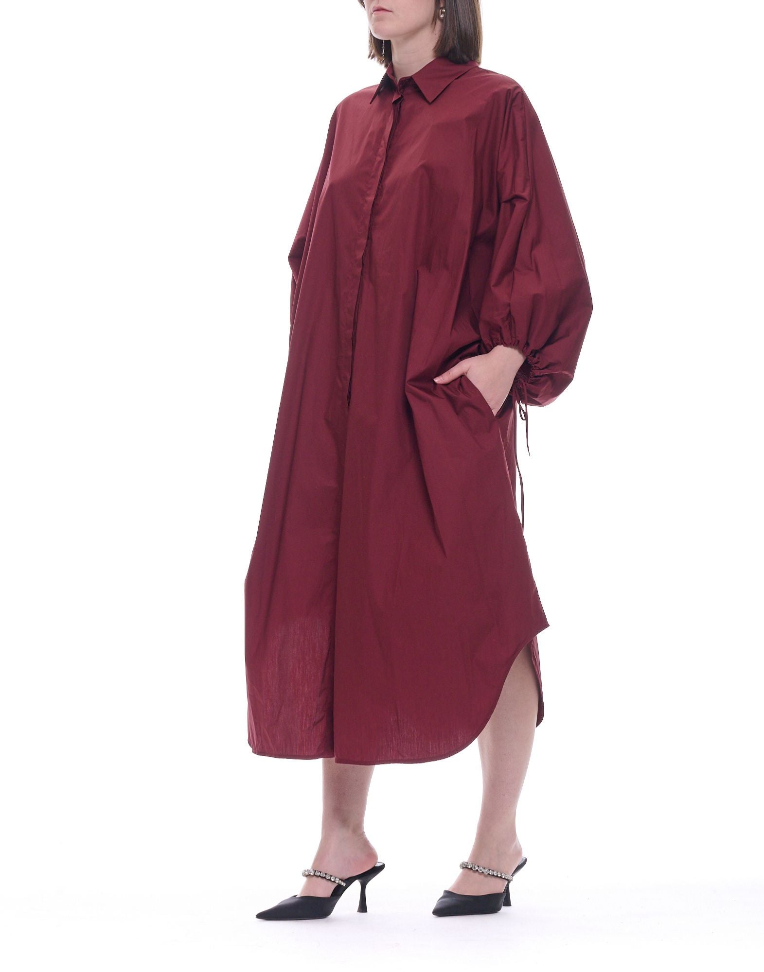 Oversized Cotton Brandy Red Women’s Dress