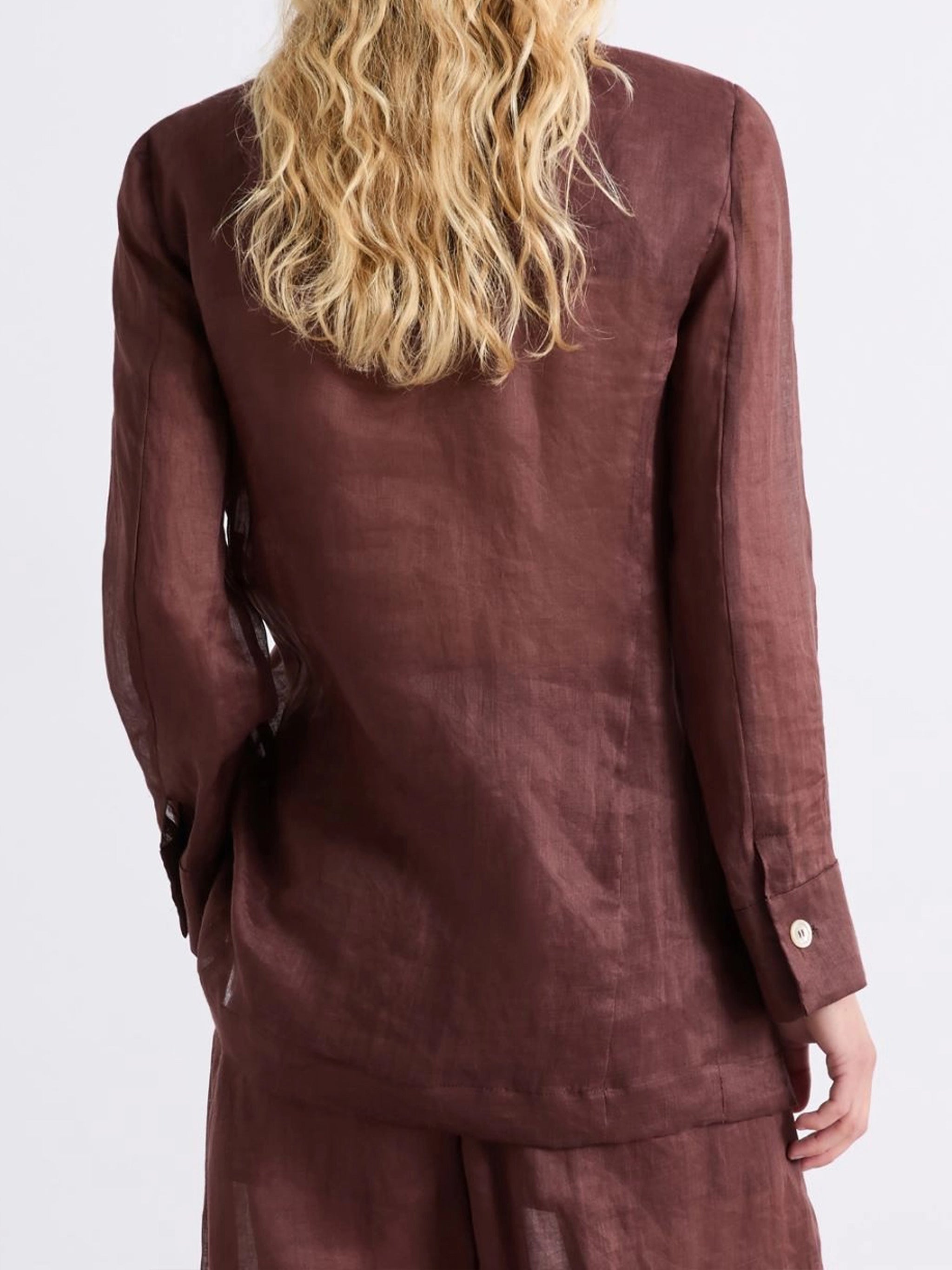 Brown Mllclasse Loose-Fitting Ramie Jacket