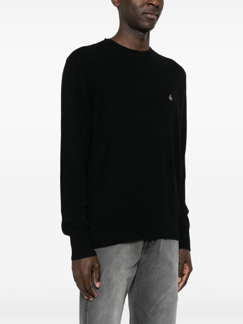 Black Sweatshirt with Ribbed Cuffs