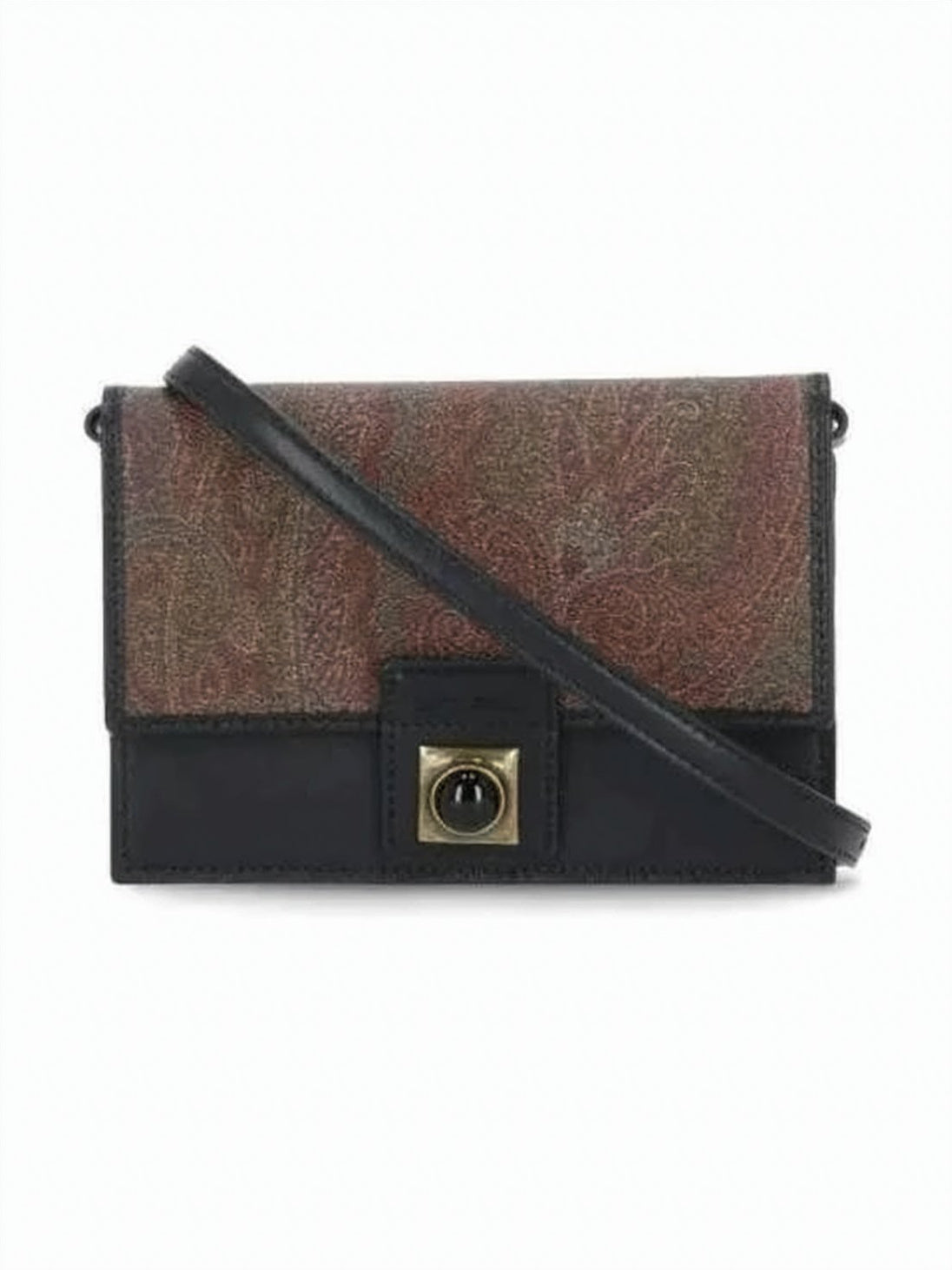 Rectangular Crossbody Bag with Paisley Flap