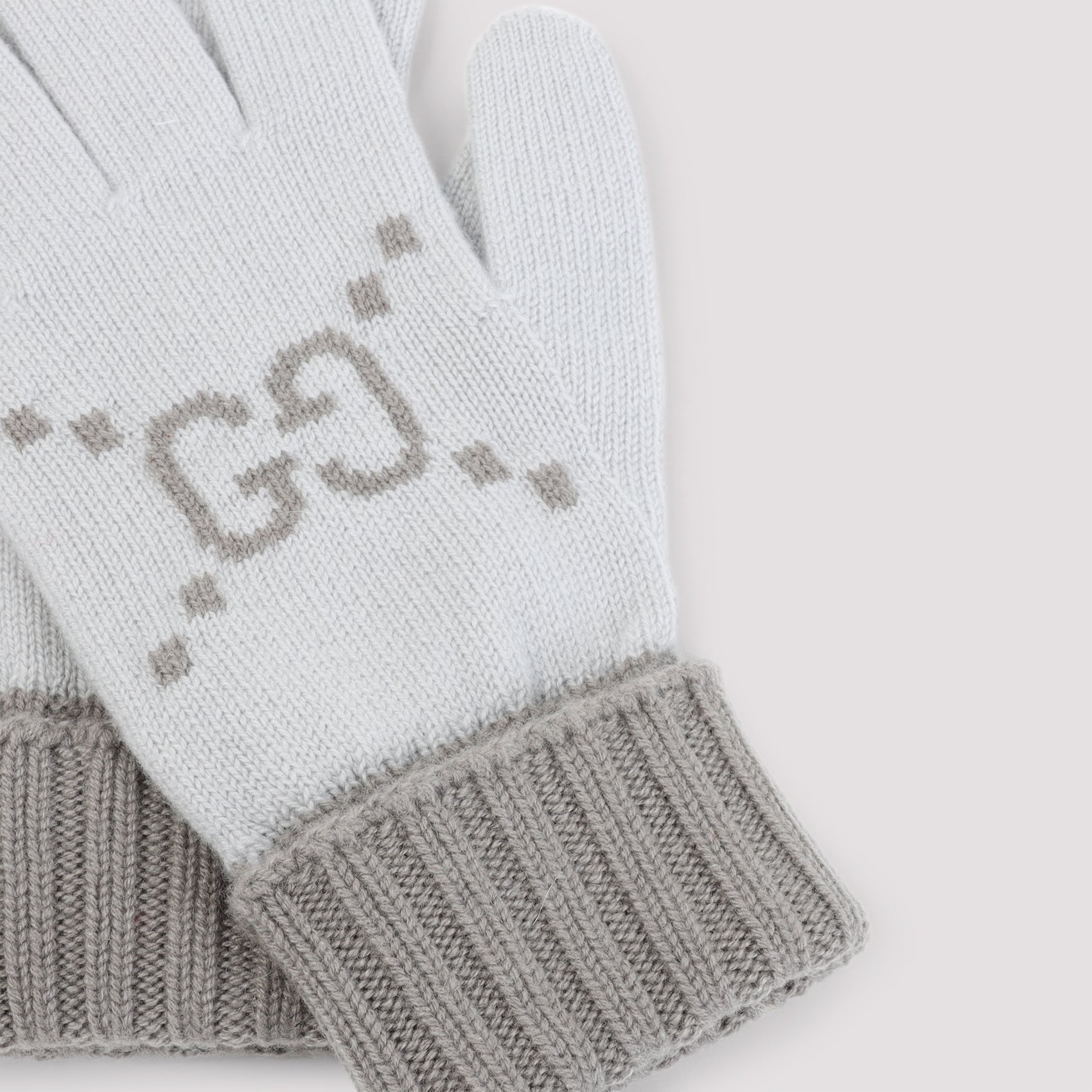 Knit Cashmere Gloves with Interlocking Initials