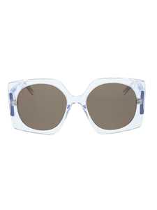 Oversized Square Frame Sunglasses with Transparent Finish