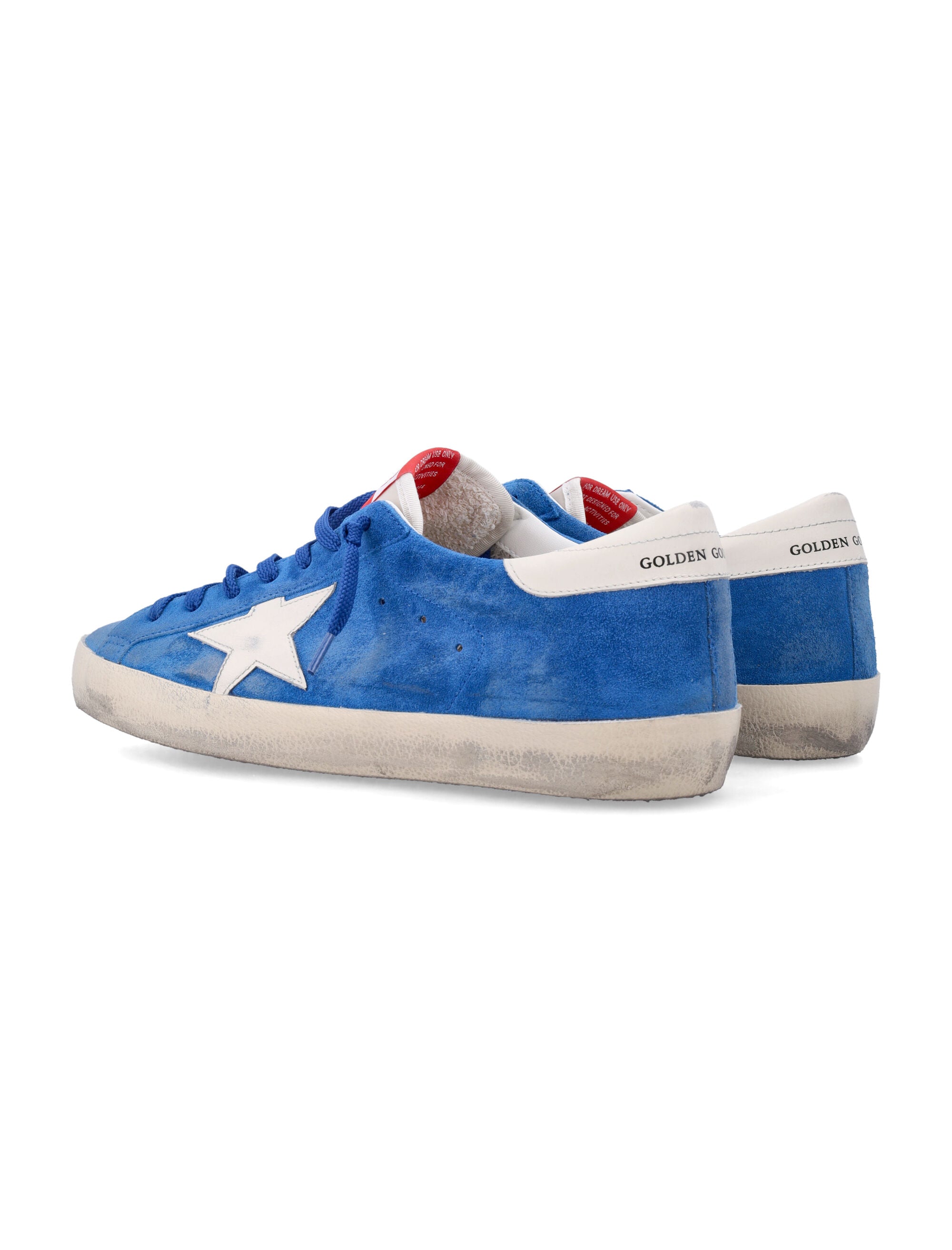 Distressed Blue Suede Low-Top Sneakers with Contrasting Elements