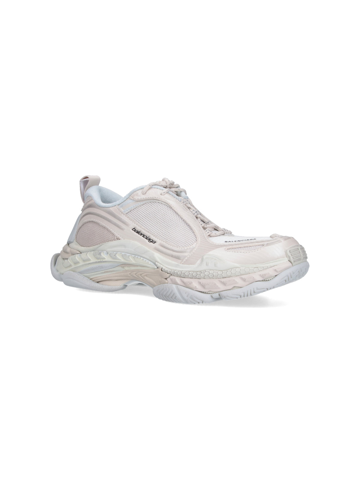 White Layered Chunky Sole Panel Sneakers