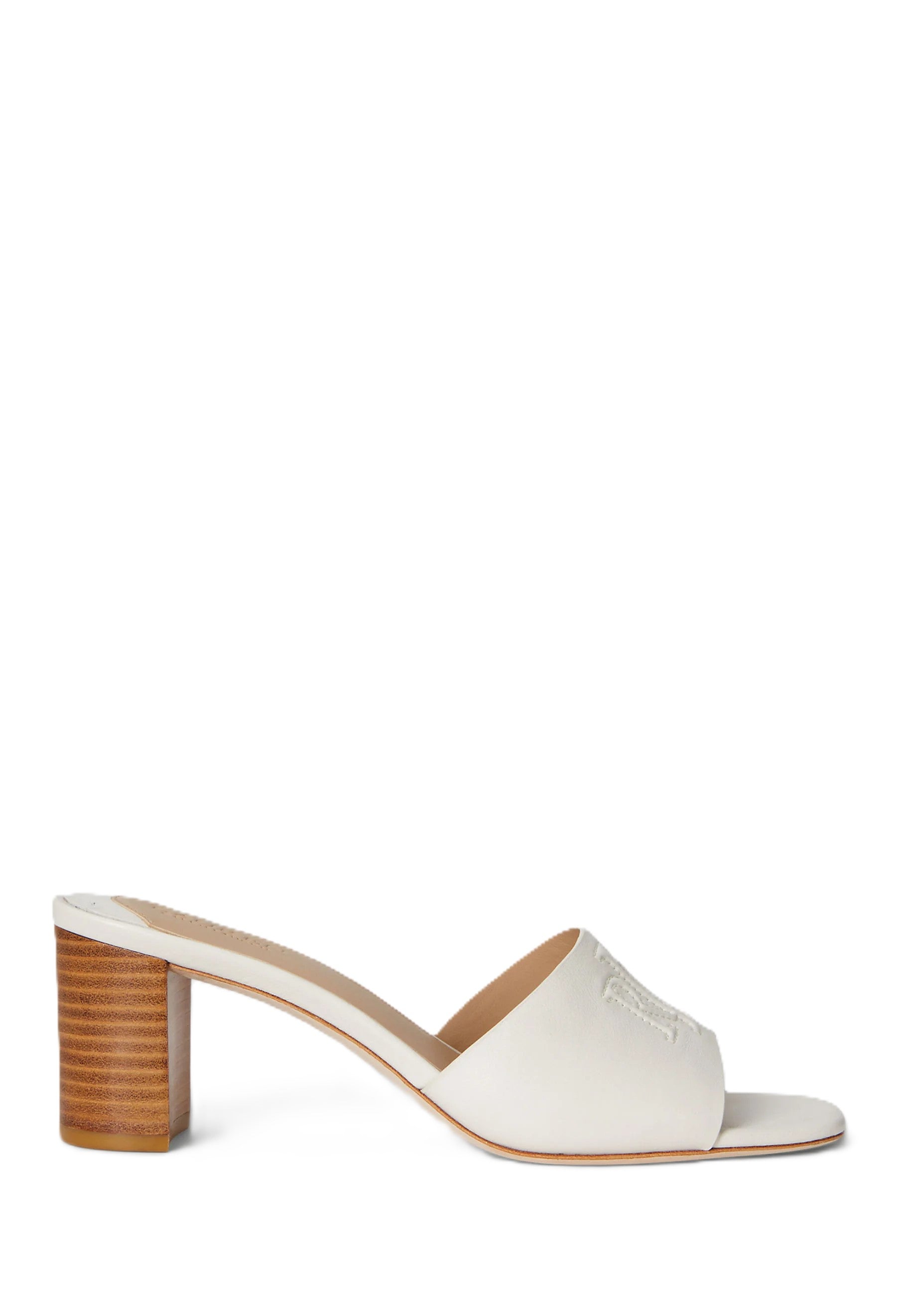 White Everley Heel Nappa Leather Sandals