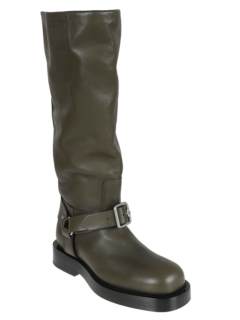 Tall Green Leather Boots