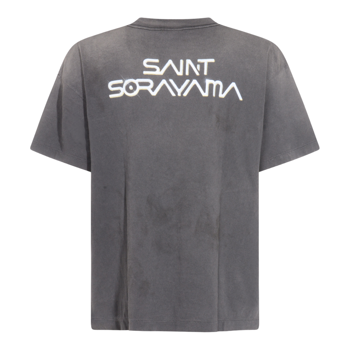 Black Short-Sleeve T-Shirt with Futuristic Graphic Design