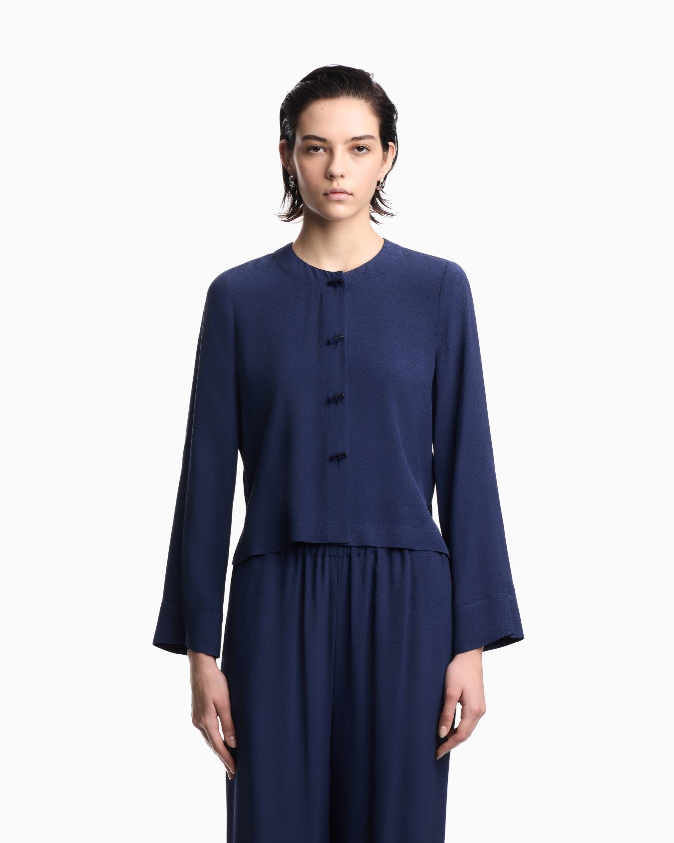 Micro Leopard Jacquard Fluid Fabric Shirt