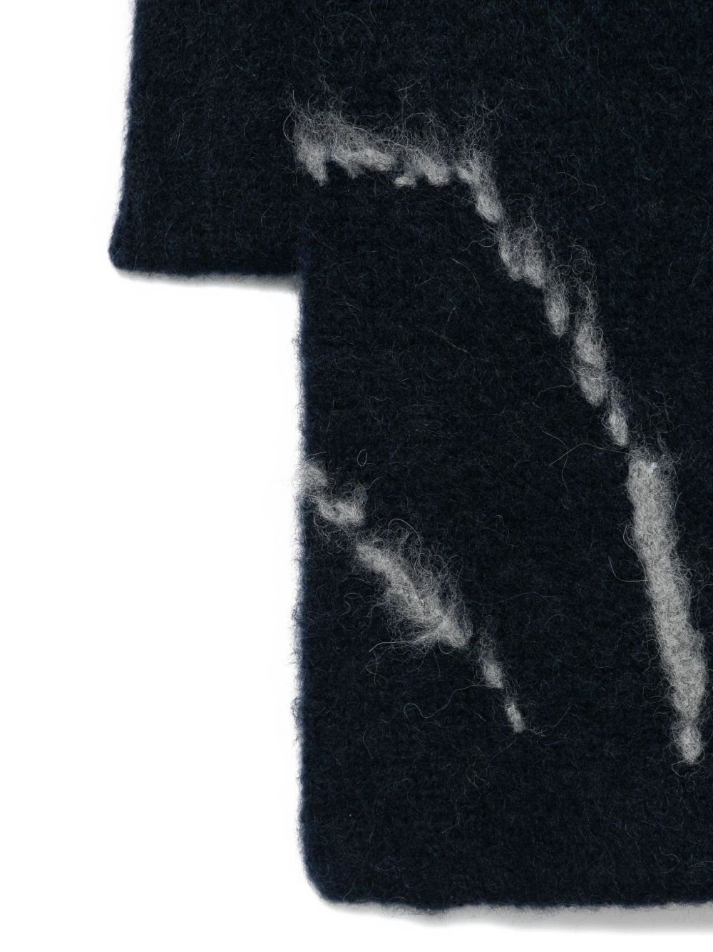 Rectangular Abstract Pattern Scarf in Deep Navy