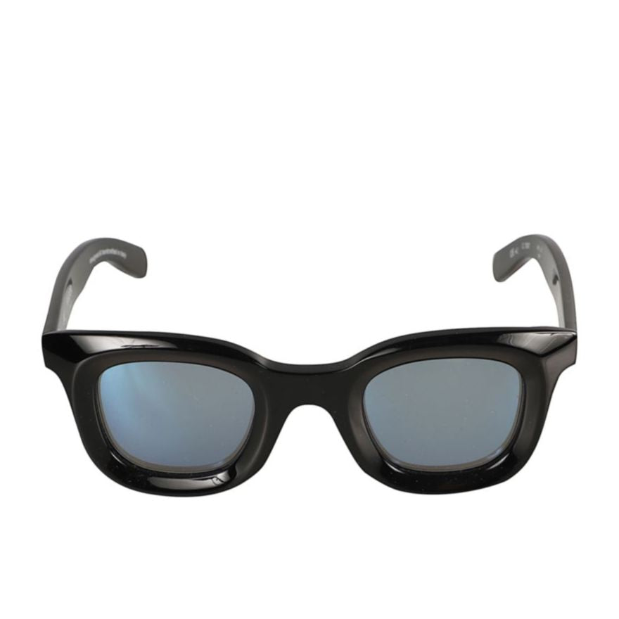 Joy Bold Rectangular Sunglasses with Reflective Blue Lenses