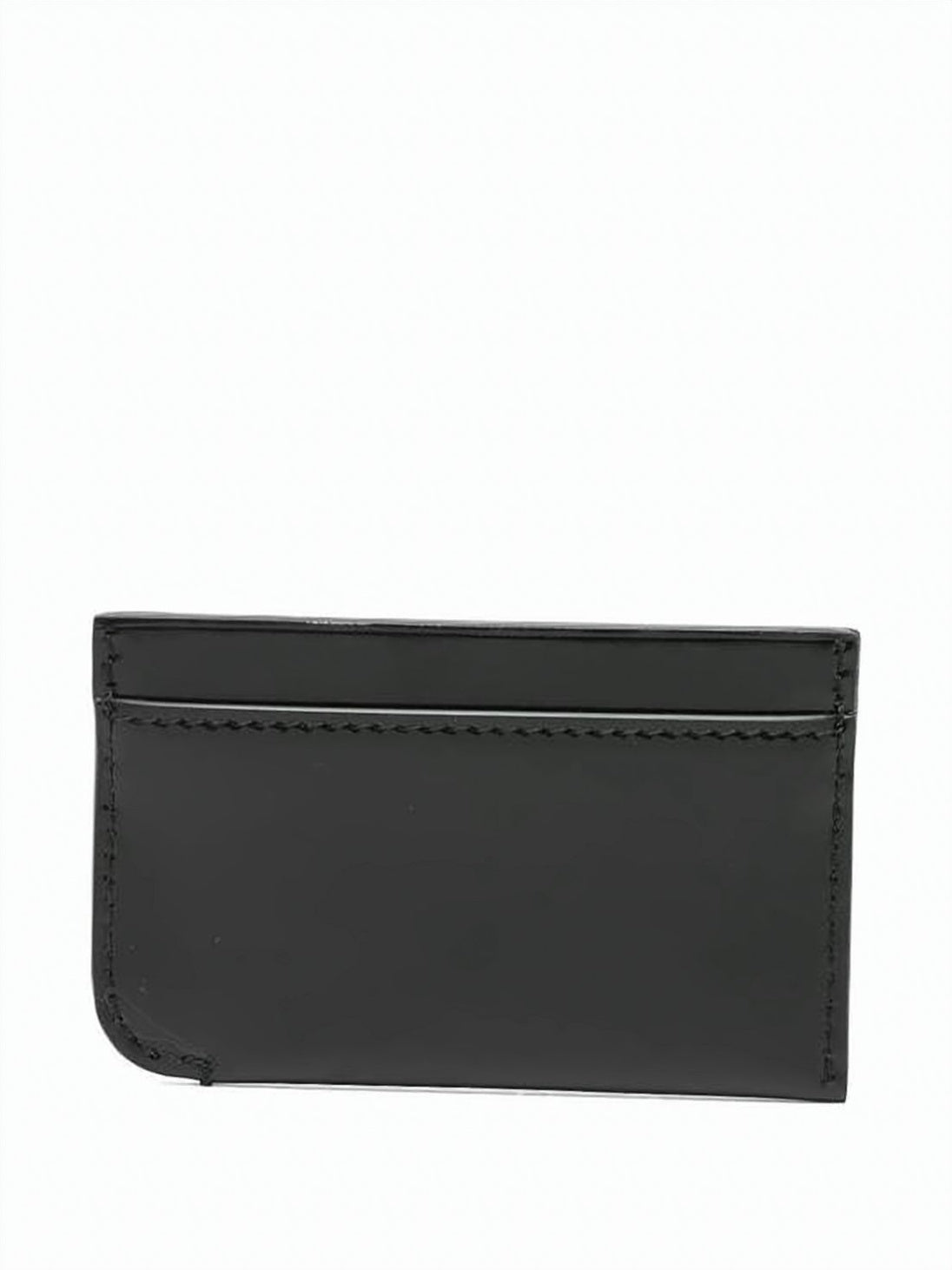 Black Leather Cardholder with Embossed Logo