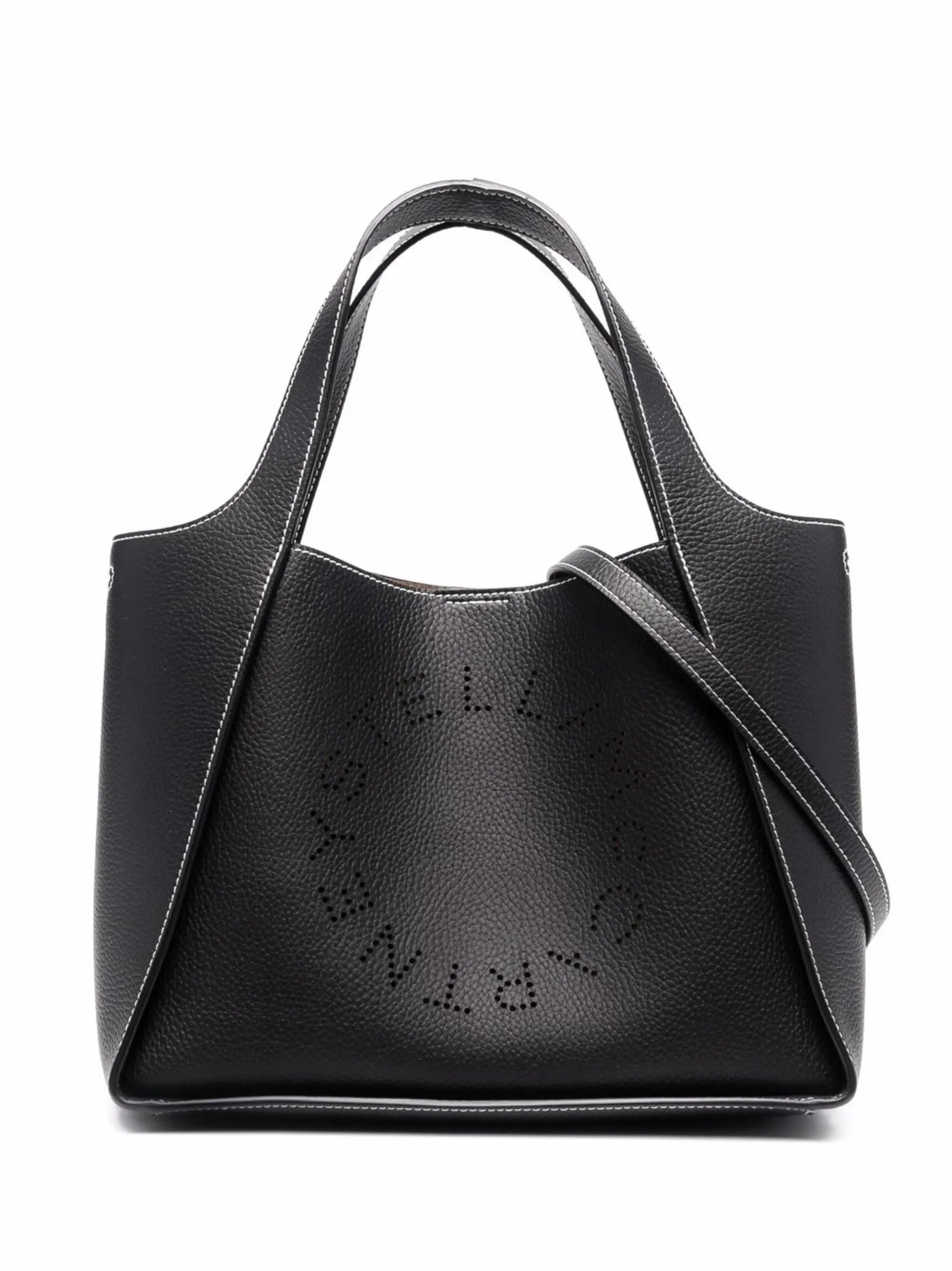 Structured Logo Crossbody Tote Bag With Dual Handles