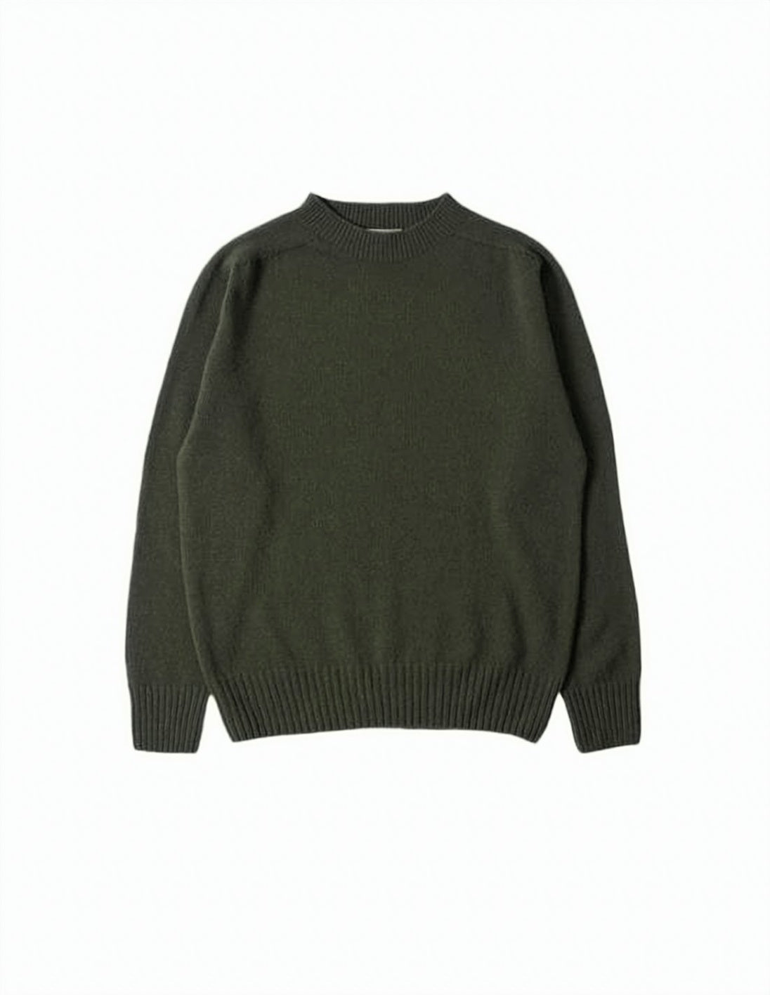 Wool Sweater with Crew Neckline and Relaxed Fit