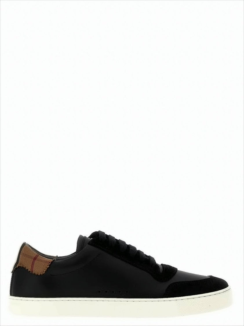 Low-Top Black Sneakers with Suede Accents