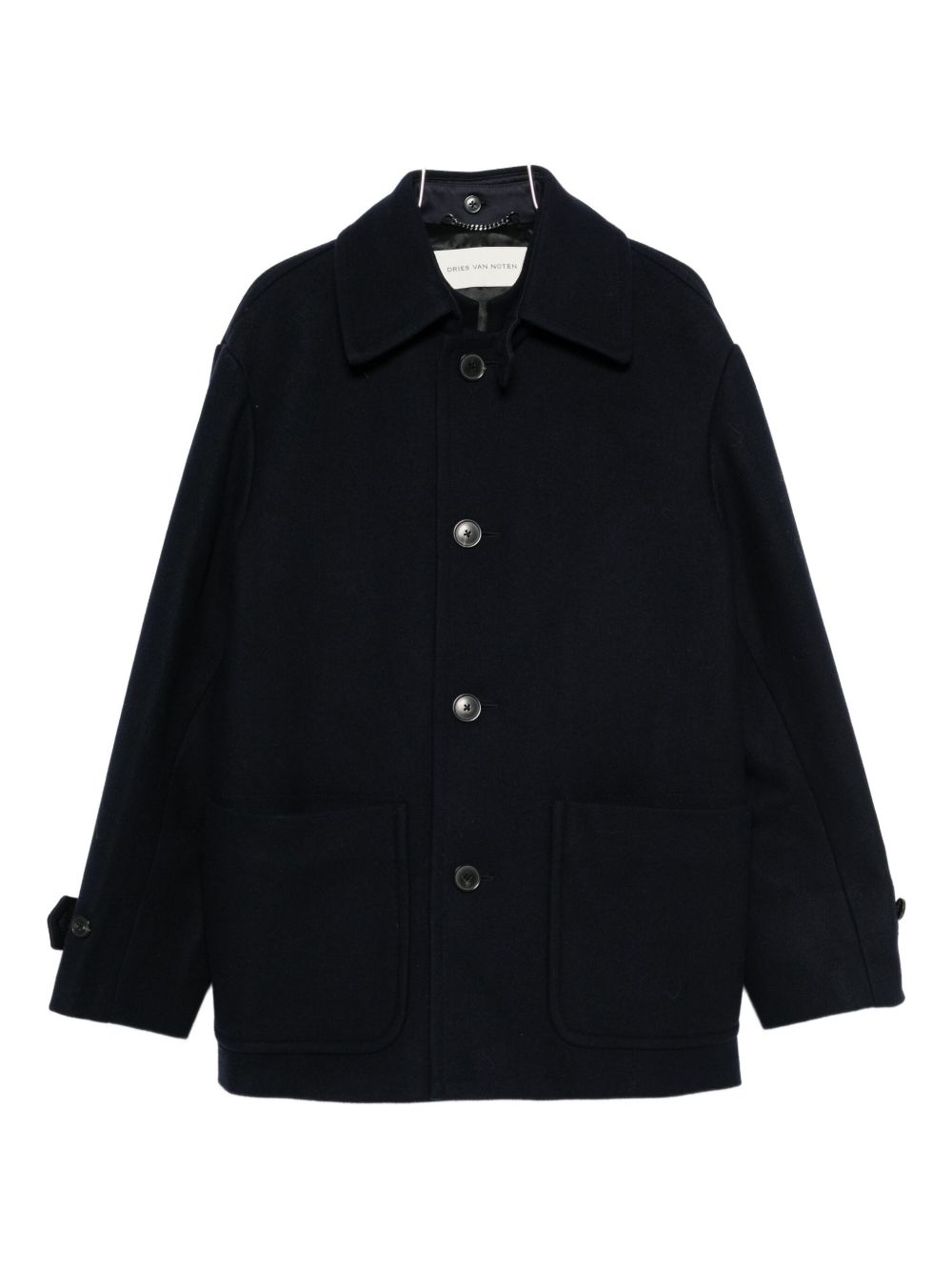 Button-Down Minimalistic Coat with Patch Pockets