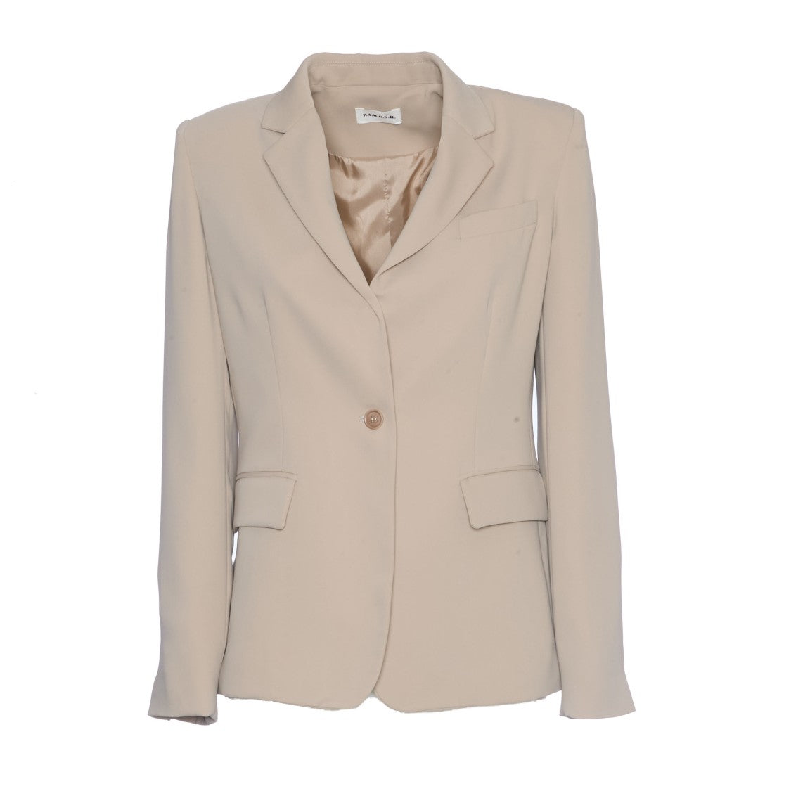 Single-Button Blazer With Tailored Silhouette In Sabbia