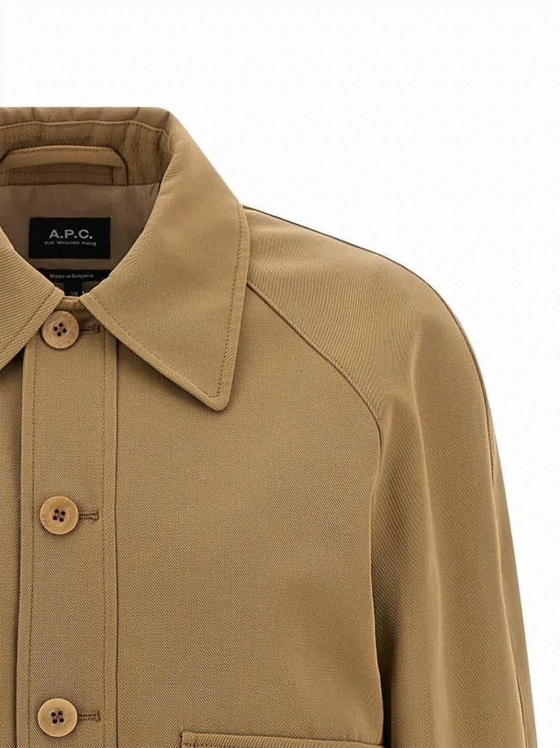 Structured Beige Jacket With Classic Collar