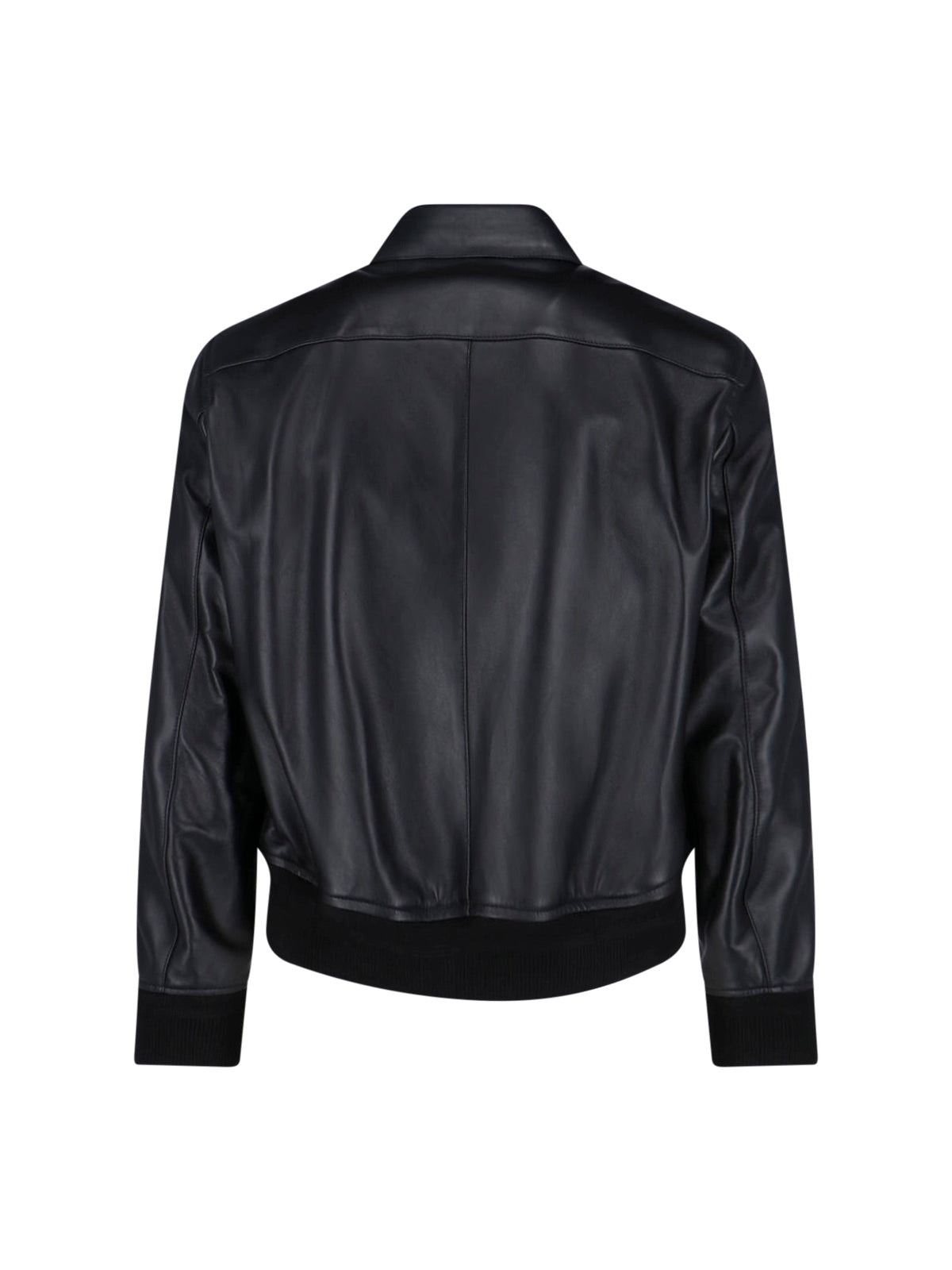 Classic Black Lamb Leather Jacket with Zip Closure