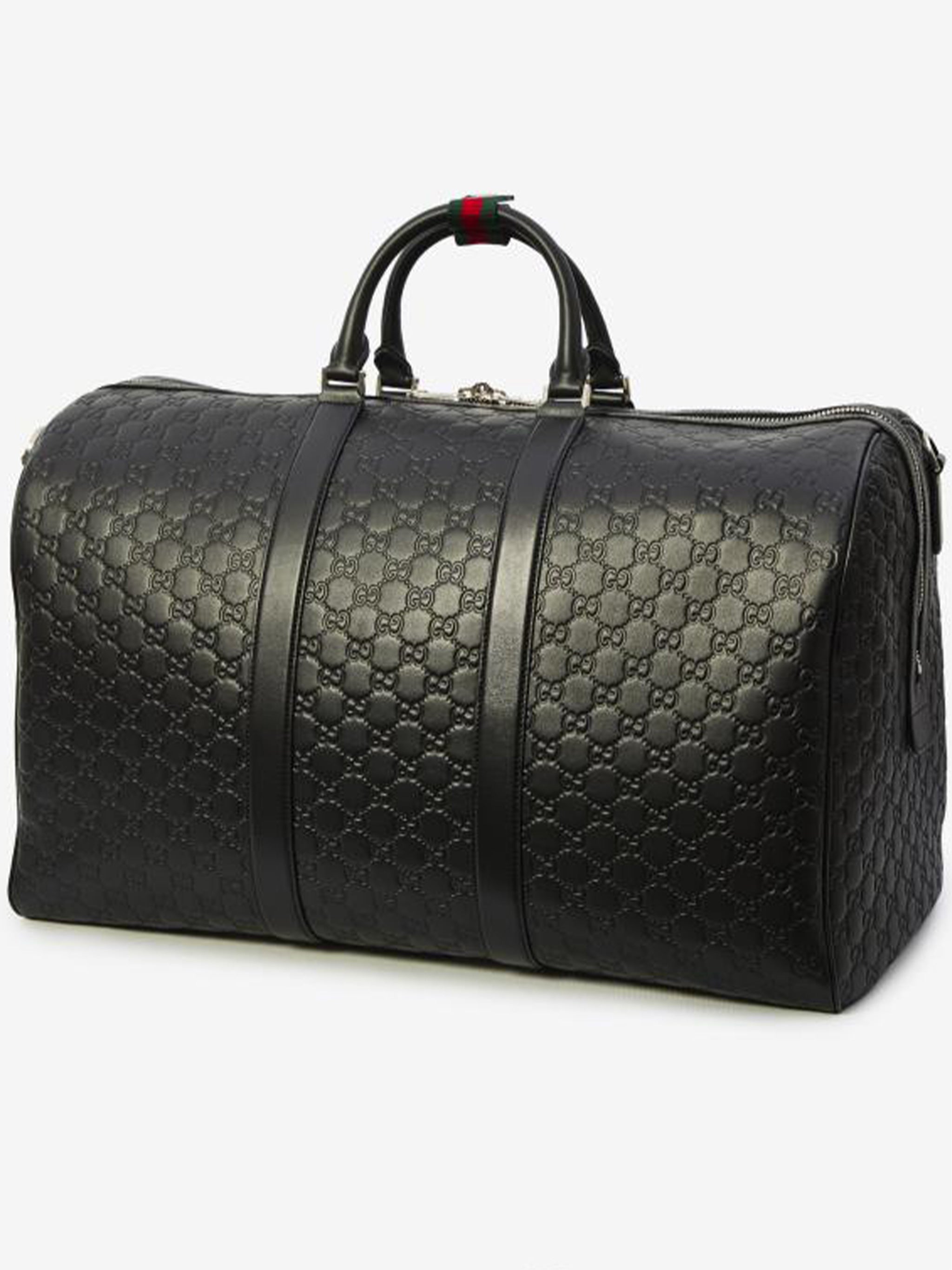 Black Arabella Structured Embossed Leather Duffle