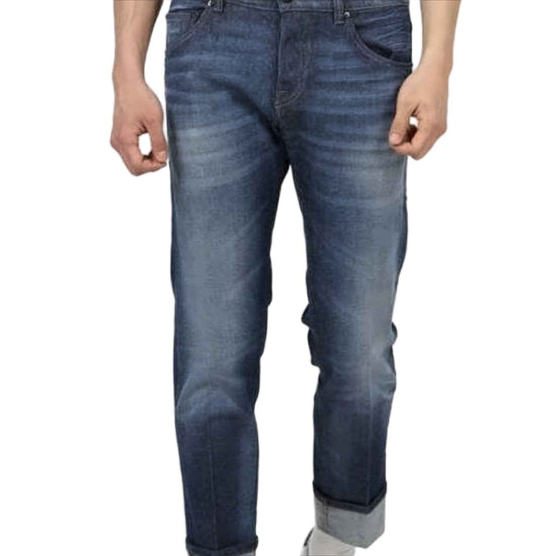 Slim Fit Medium Blue Wash Denim Pants