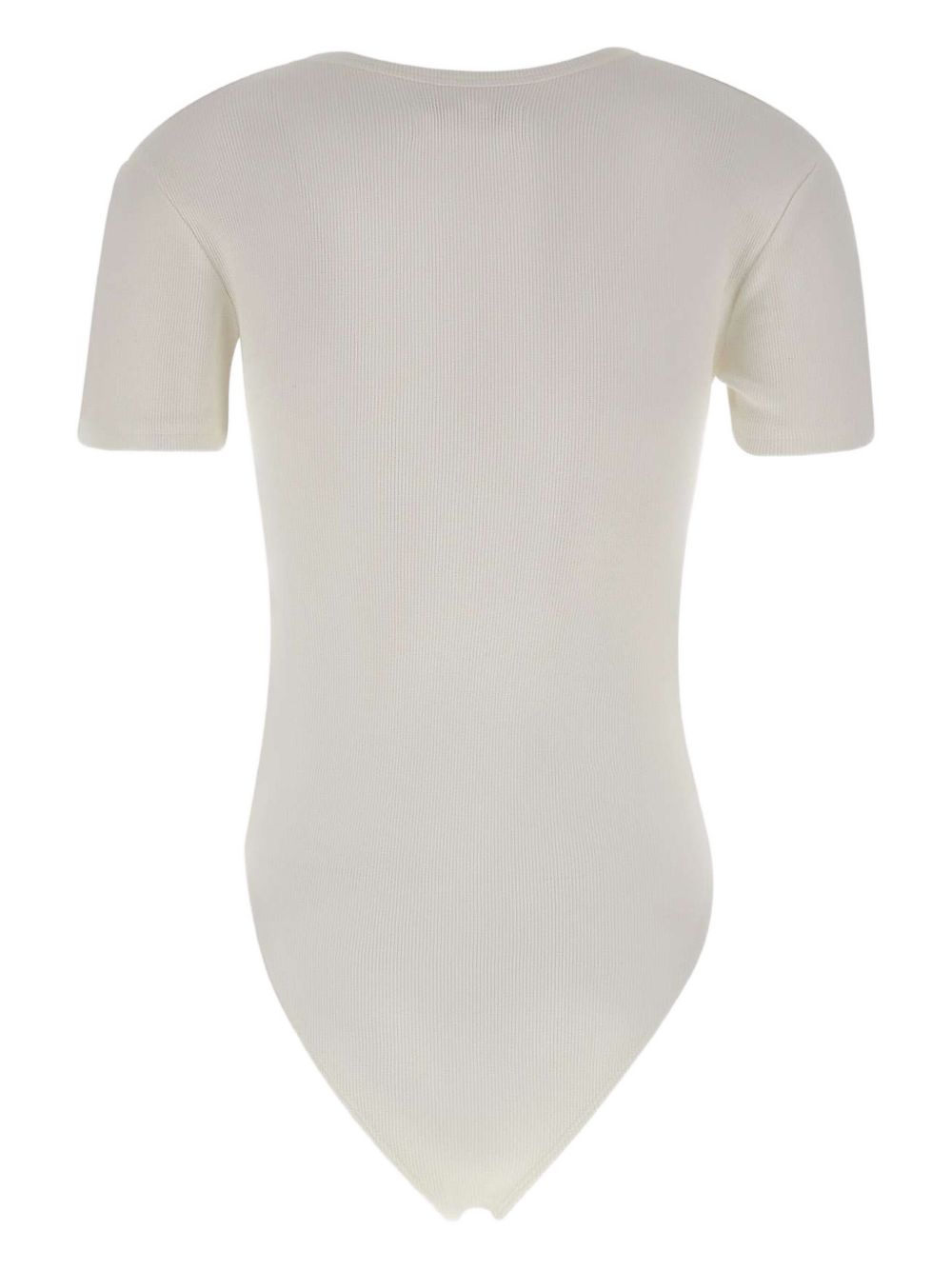 Off-White Ribbed Button Orb Top