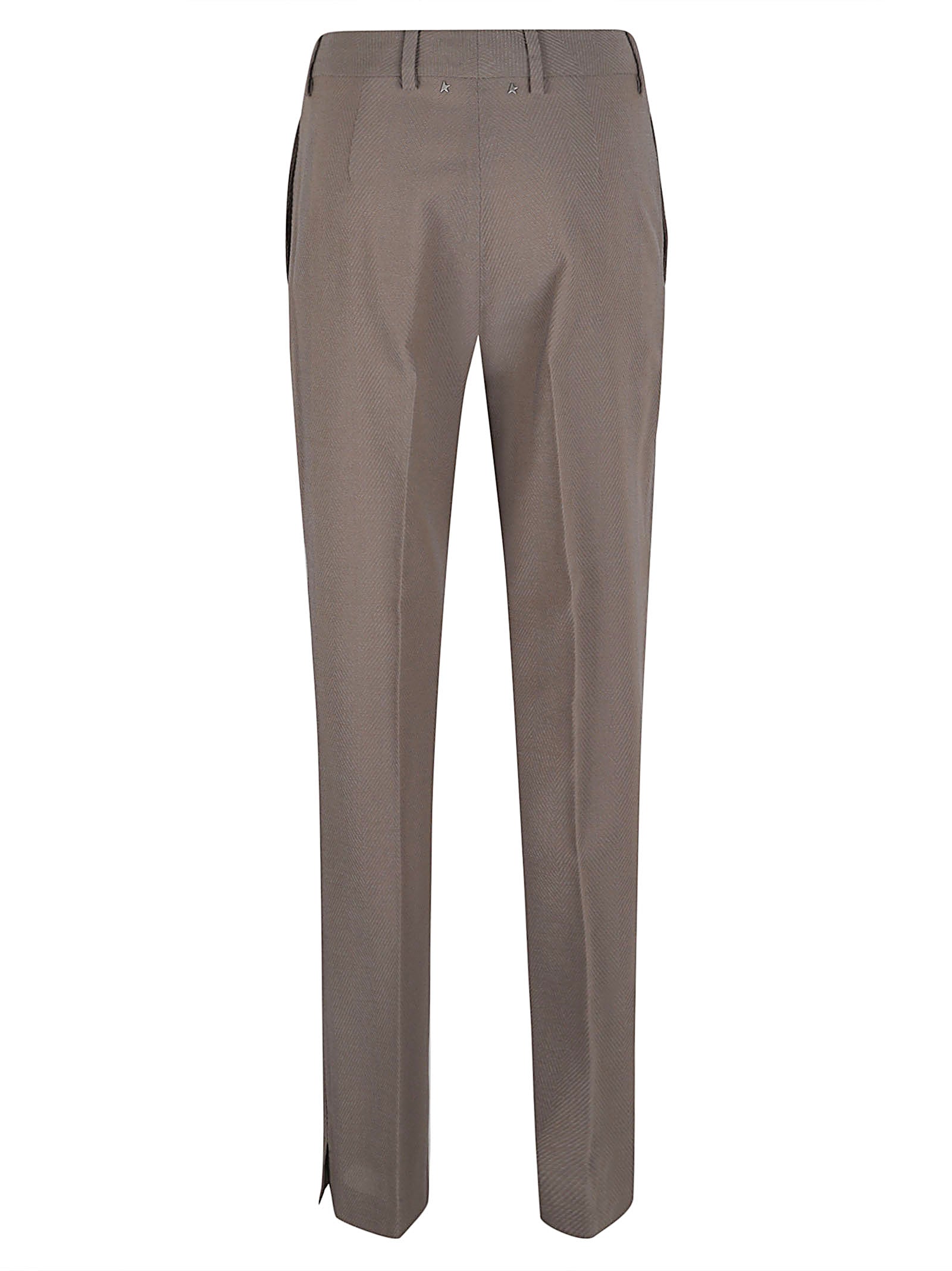 Tailored Straight Leg Trousers with Herringbone Texture