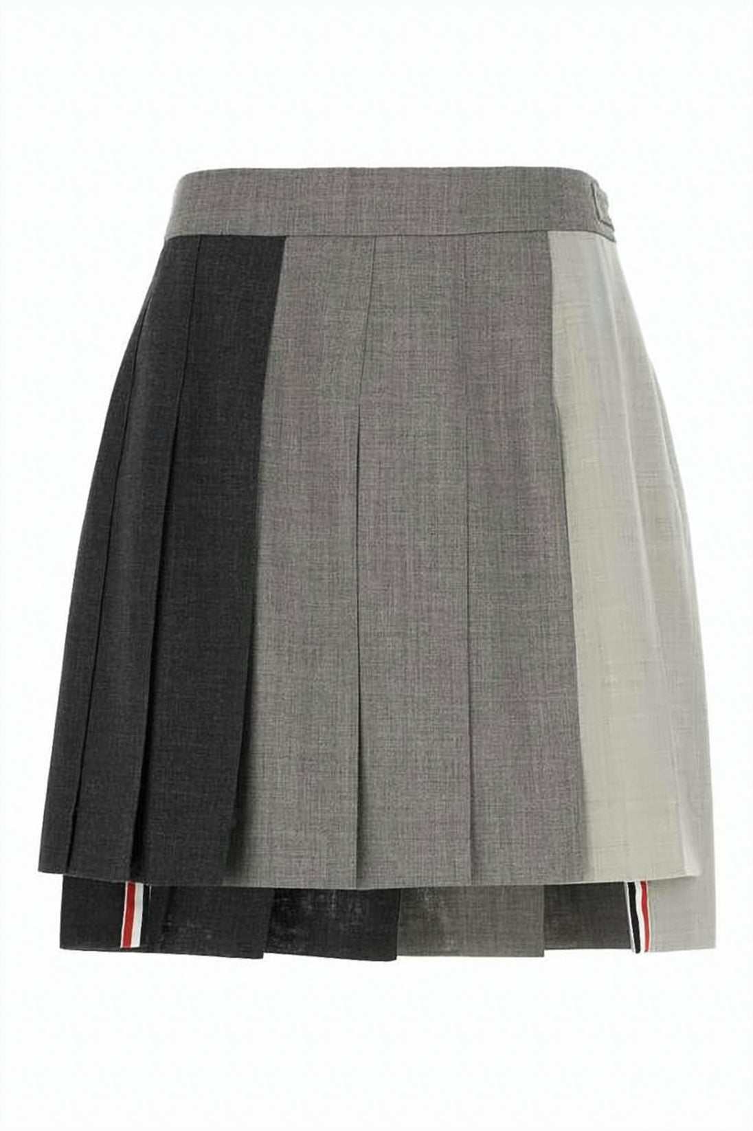Pleated Mini Skirt with Color-Block Design