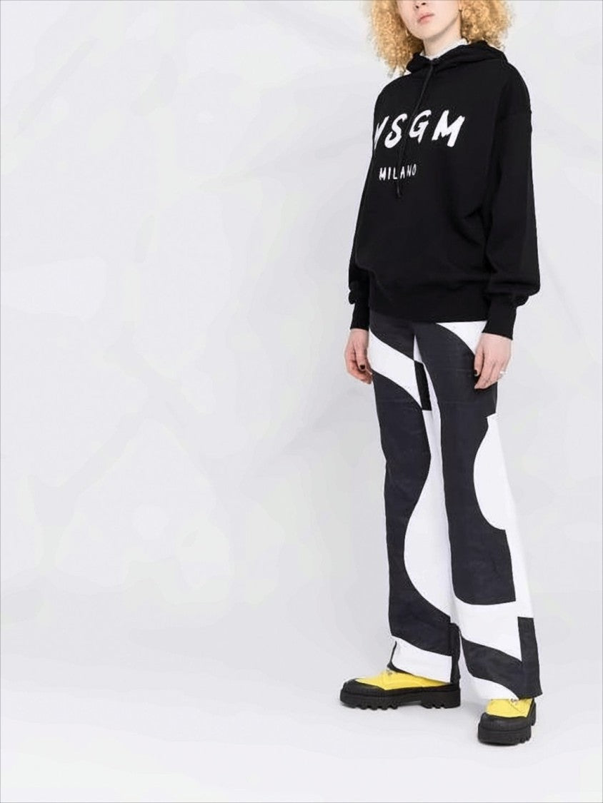 Relaxed Fit Black Hoodie with Bold Lettering