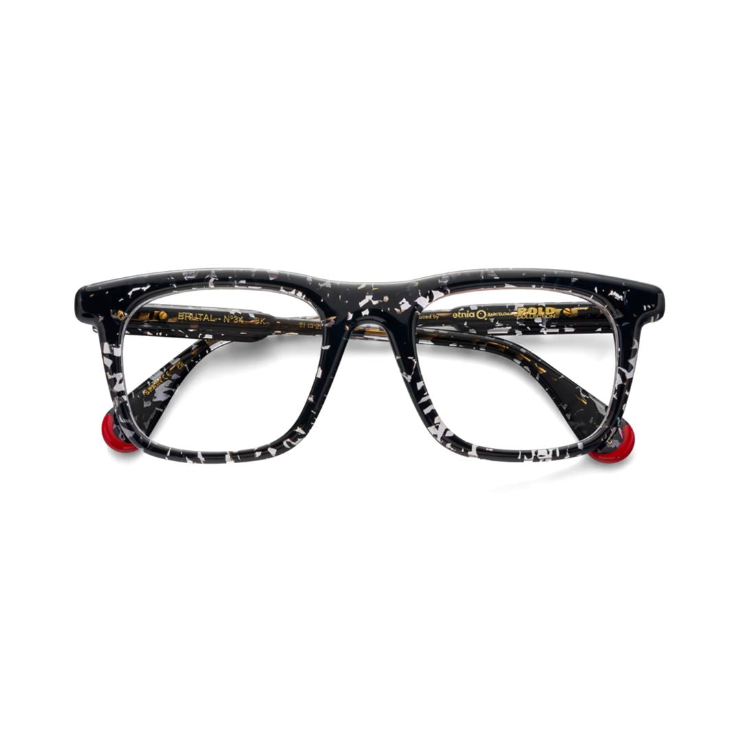 Brutal No.34 Bold Rectangular Acetate Eyeglasses with Speckled Patterns