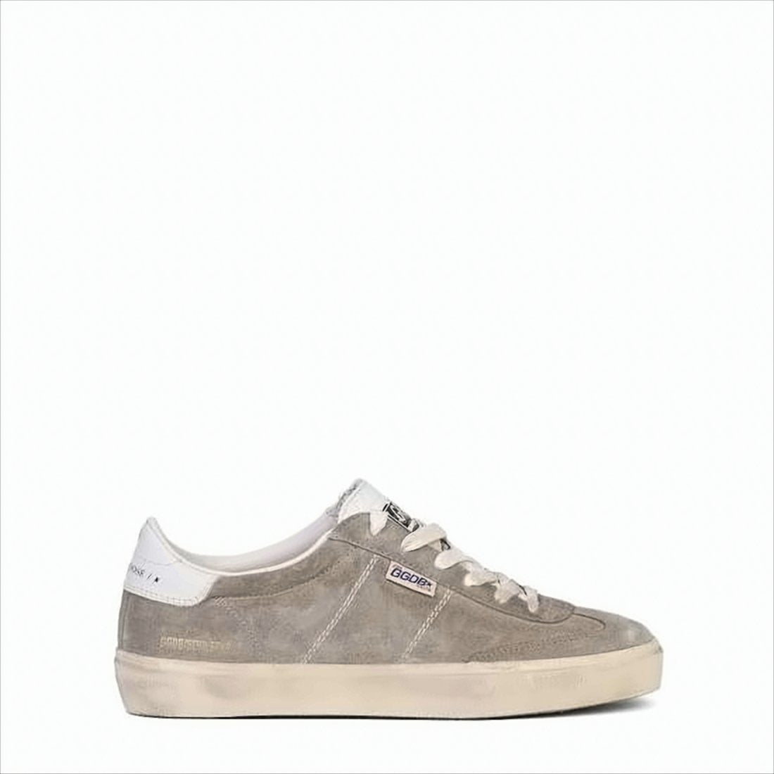 Distressed Suede Low-Top Sneakers with Leather Accents