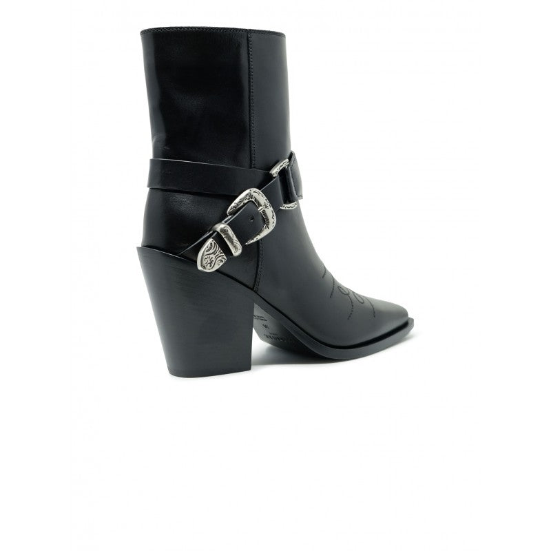 Sr481301 Black Leather Ankle Boots