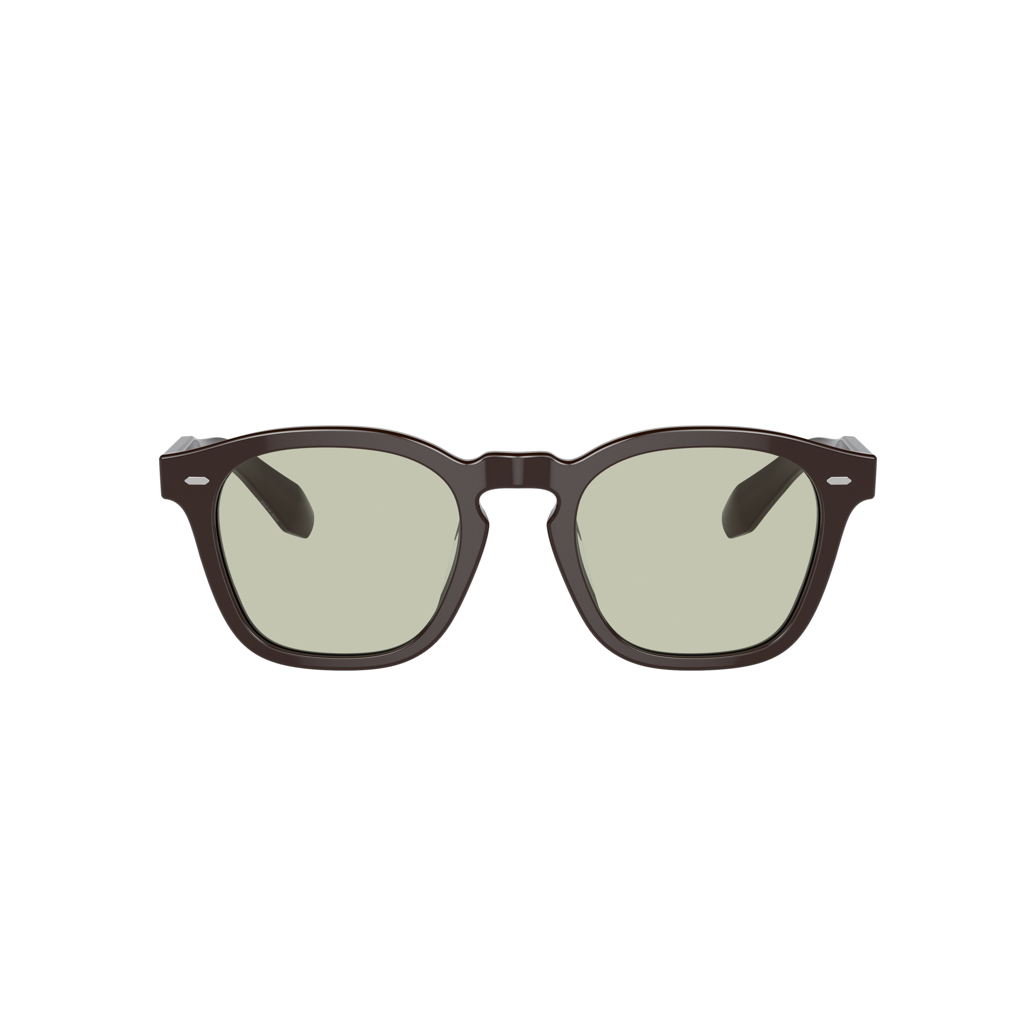 0ov5527u Classic Square Frame Acetate Sunglasses with Metallic Accents
