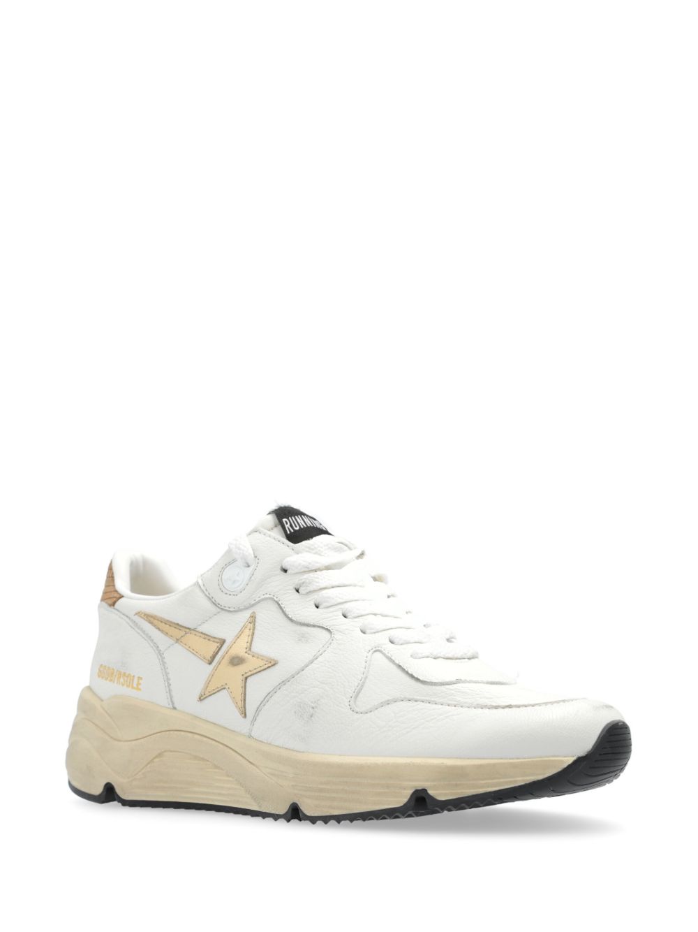 Distressed White Leather Sneakers