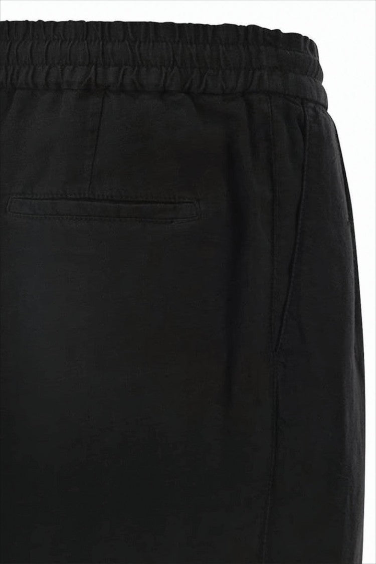 Relaxed Fit Black Linen Jogger Pants