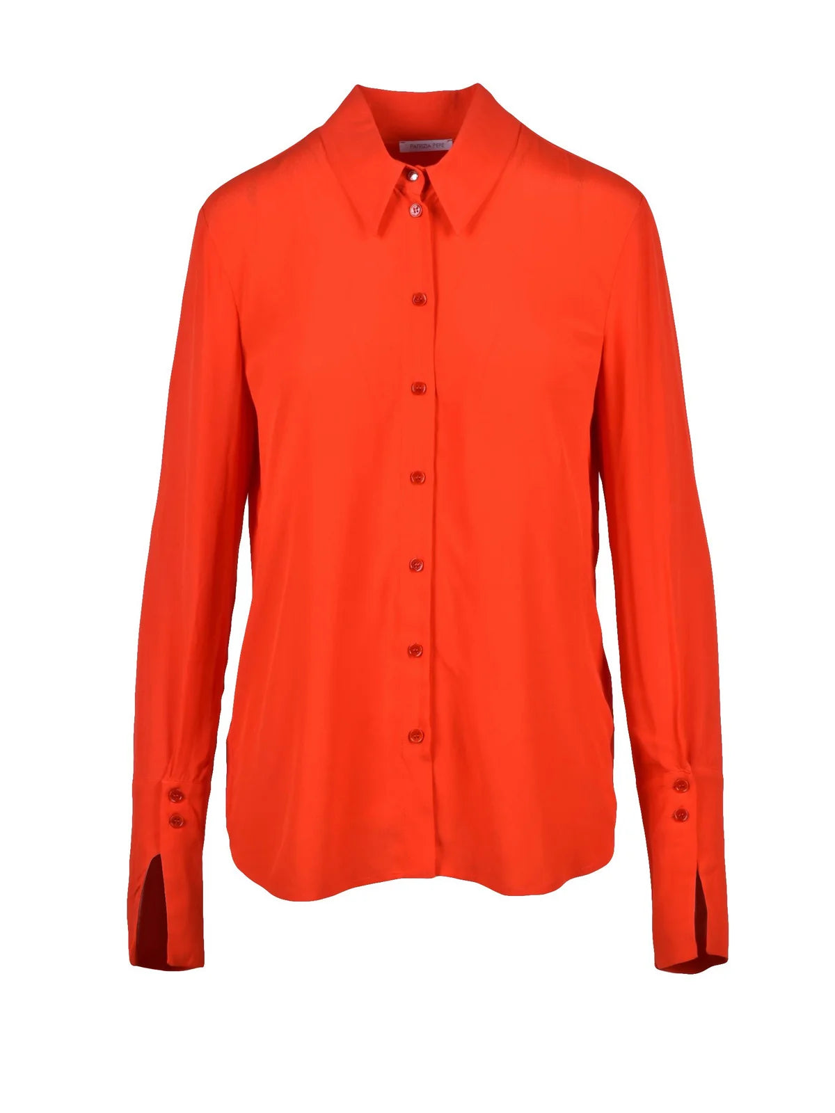 Voile Shirt with Classic Collar and Buttoned Cuffs