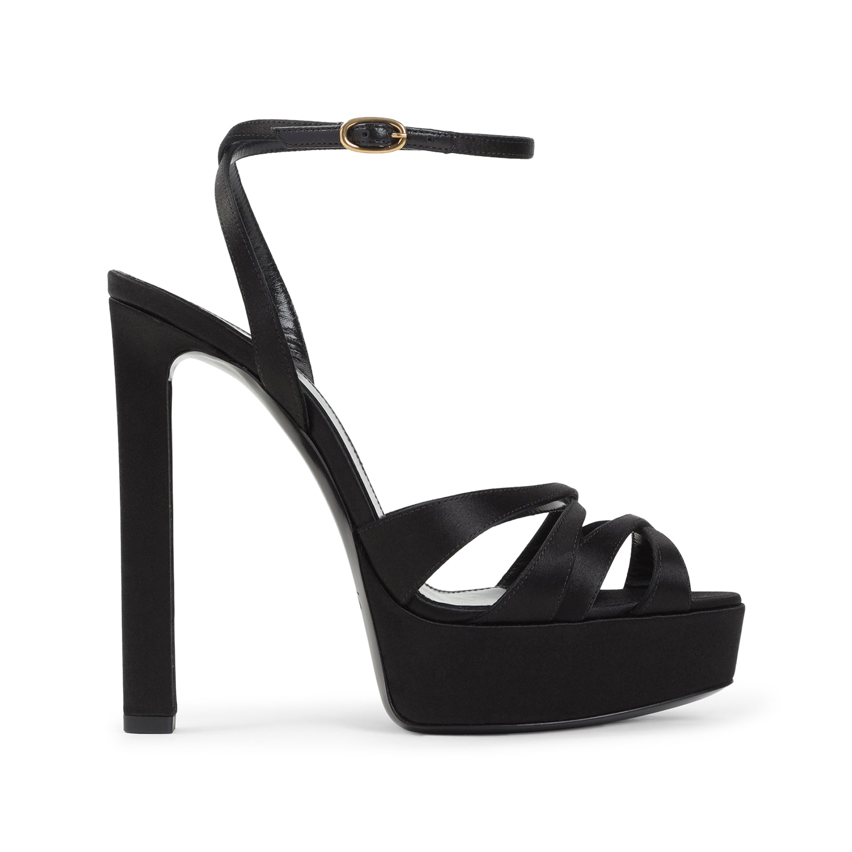 High-Heeled Platform Sandal With Crisscross Straps