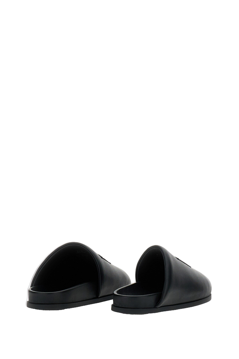 Black Nappa Puffy Mules
