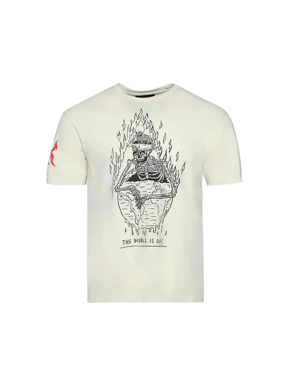 Graphic Short-Sleeve T-Shirt with Bold Flame Design
