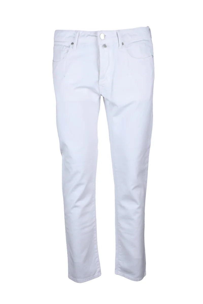 White Cotton Linen Jeans