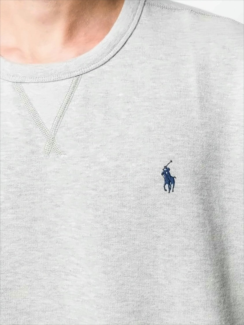 Long-Sleeve Heathered Sweatshirt With Classic Crew Neckline