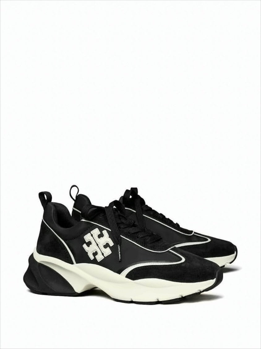 Suede and Nylon Sneakers