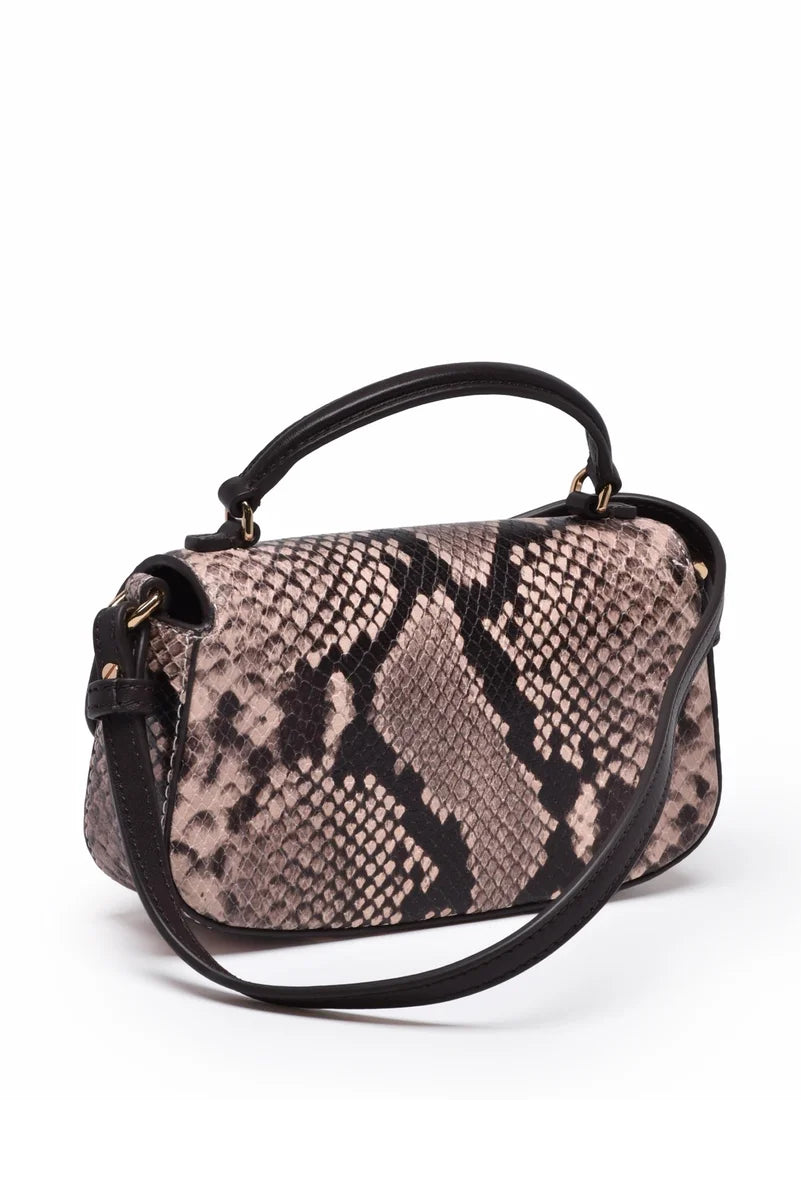 Britten Snake Embossed Mini Handbag - Brown/Beige