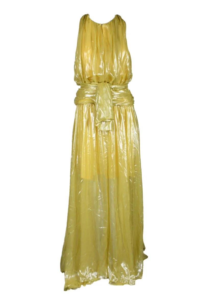 Long Chiffon Dress - Green