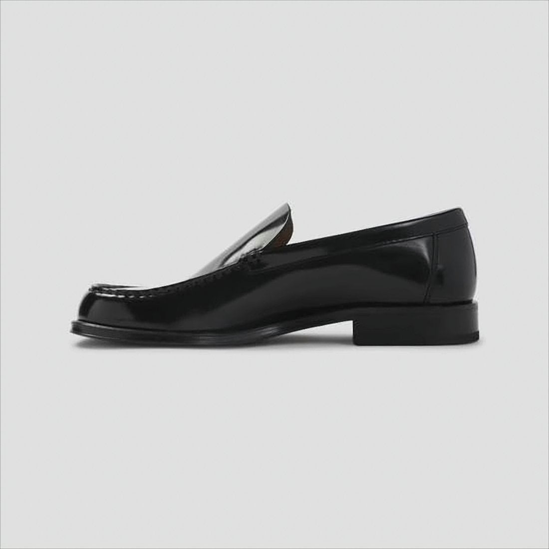 Polished Black Leather Loafers