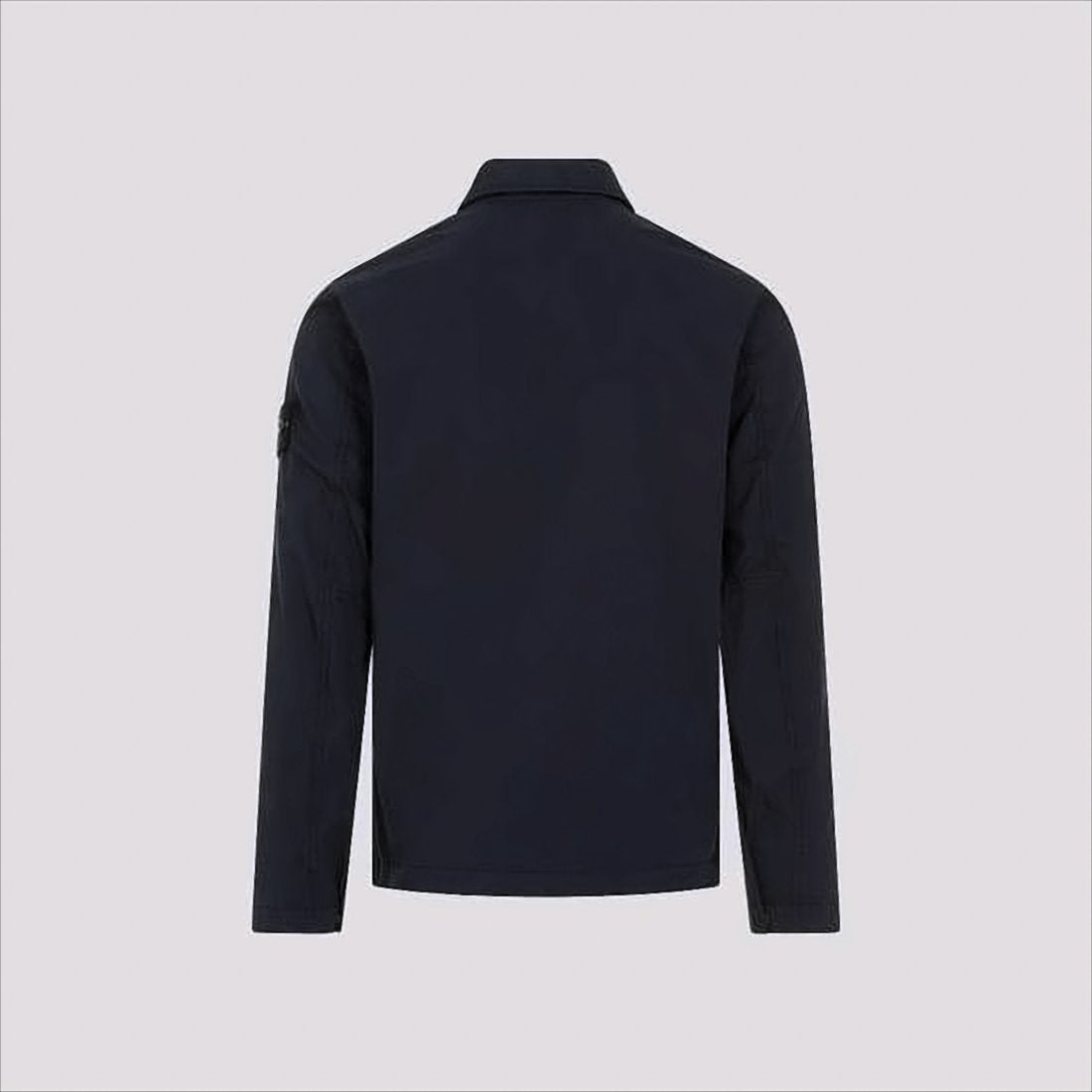 Structured Blue Jacket With Front Zipper Closure