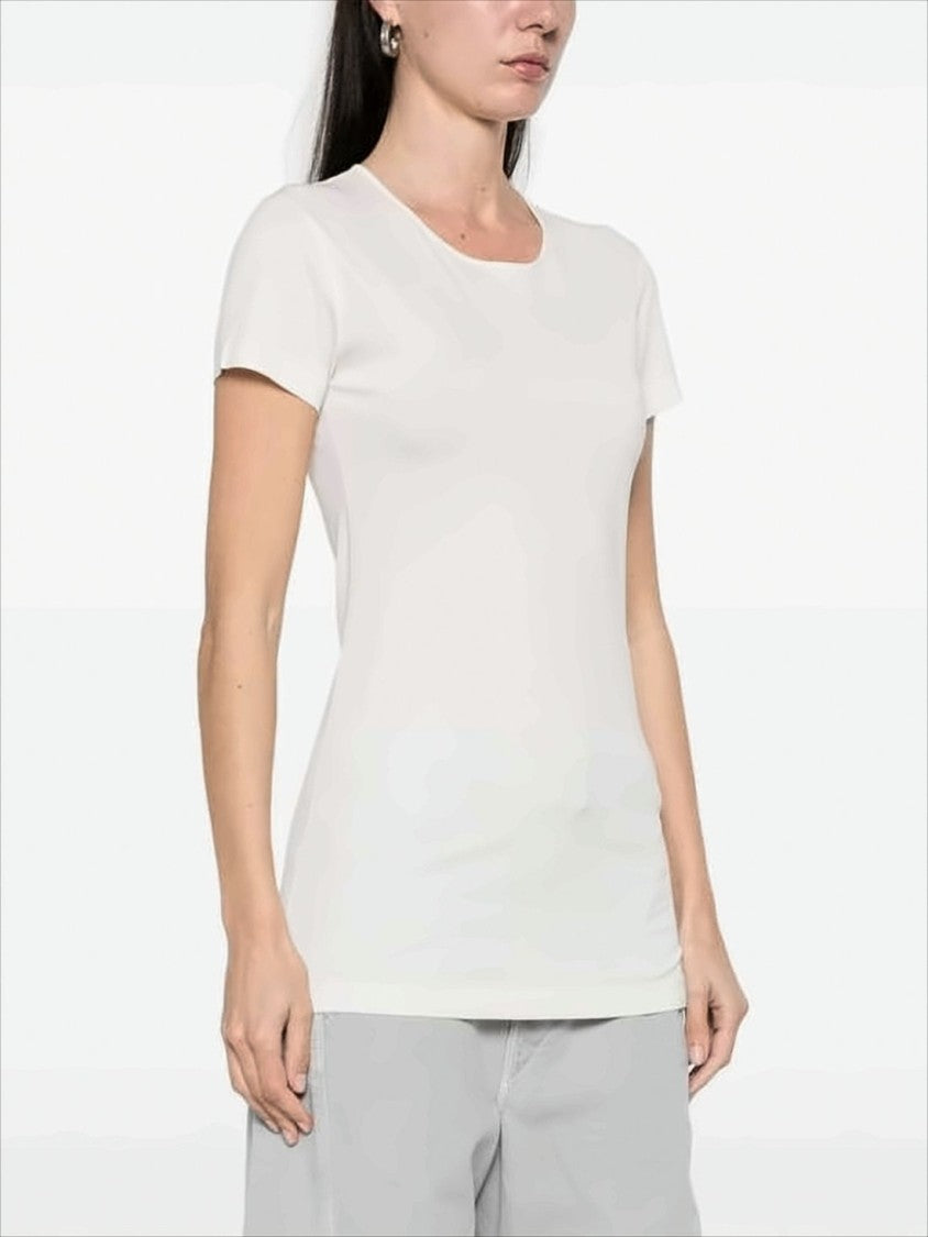 Fitted White Cotton Short-Sleeve T-Shirt